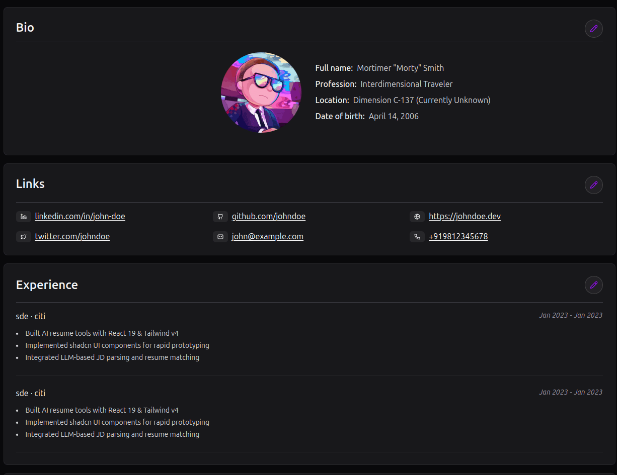 resume preview